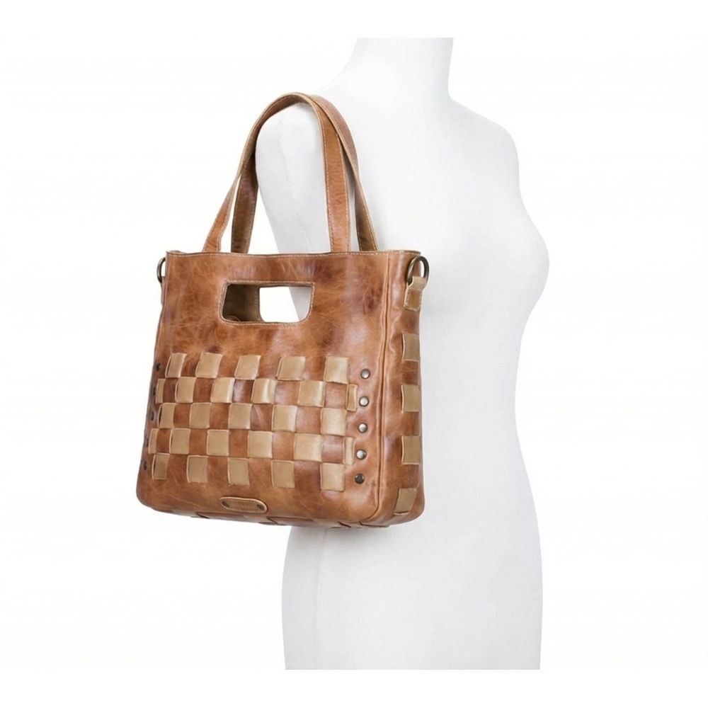 NEW BEDSTU orchid handwoven handbag in oats tan rustic